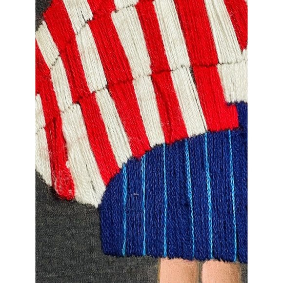 Solola Black Stretched Folk Art Embroidered Spanish Textile Frameless Picture - Picture 9 of 12